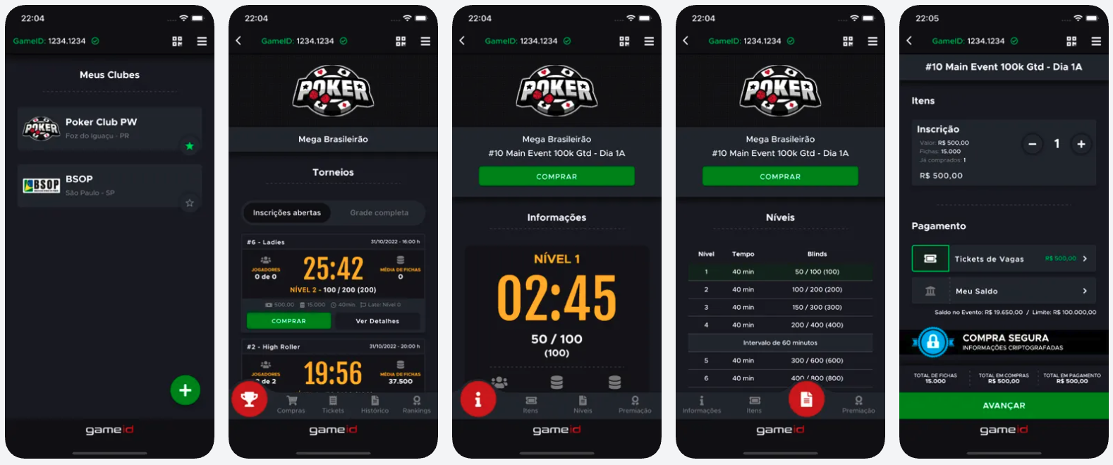 GameID アプリ画面 東京ポーカールーム WCリング対応確認
