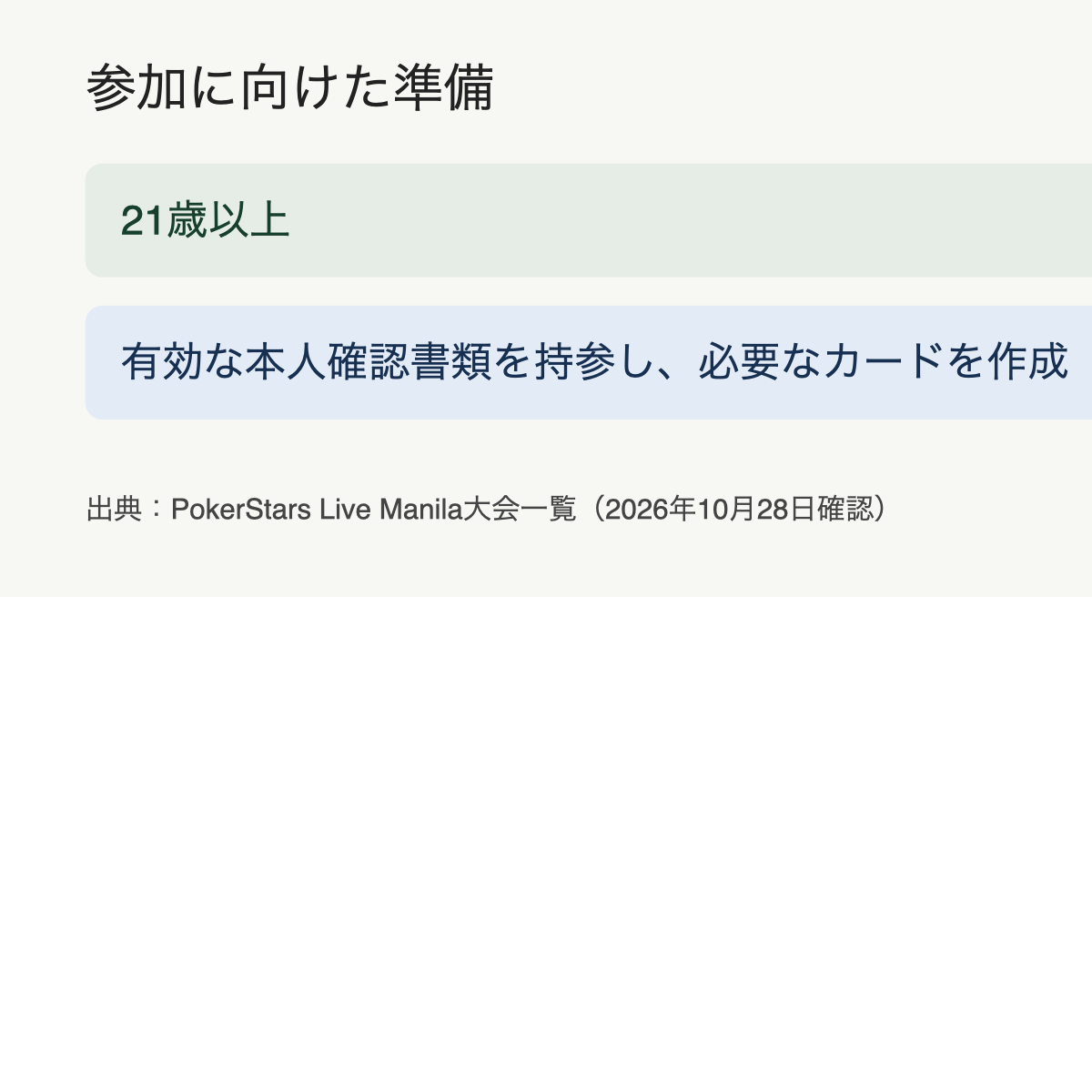 参加に向けた準備