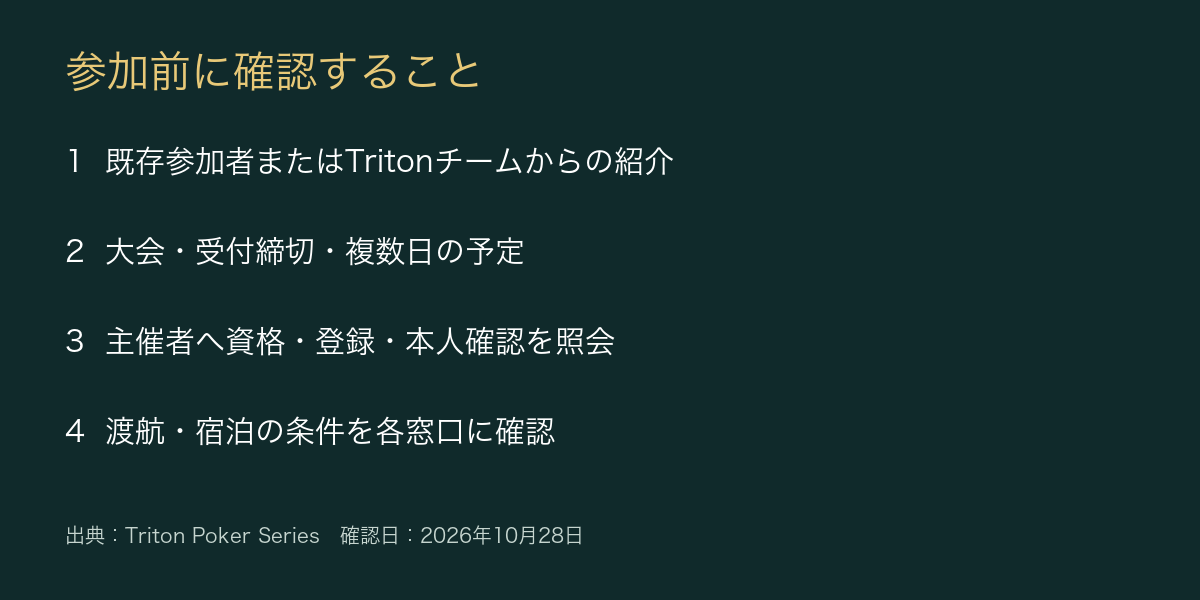 大会参加前の確認項目